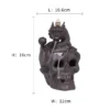 Dimensions du brûleur d'encens à reflux LED avec dragon et crâne en céramique, hauteur 16 cm, largeur 12 cm