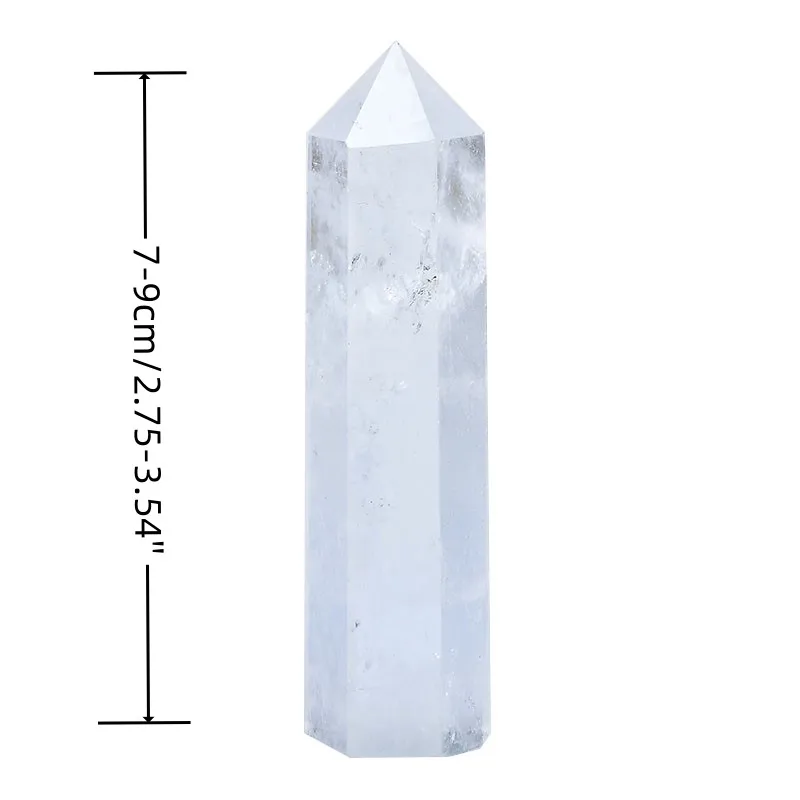 Obélisque en quartz clair naturel de 7 à 9 cm pour énergie positive et équilibre