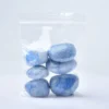 Pierres roulées en aventurine bleue naturelle dans un sachet transparent, cristaux énergétiques pour bien-être et décoration