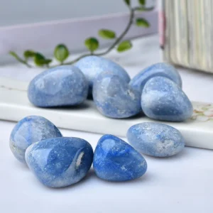  Pierres Roulées en Aventurine Bleue Naturelle