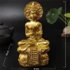 Statue de Bouddha doré avec dimensions, hauteur 11 cm, largeur 6 cm