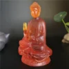 Statue de Bouddha en résine translucide colorée, posture méditative, idéale pour la décoration Feng Shui